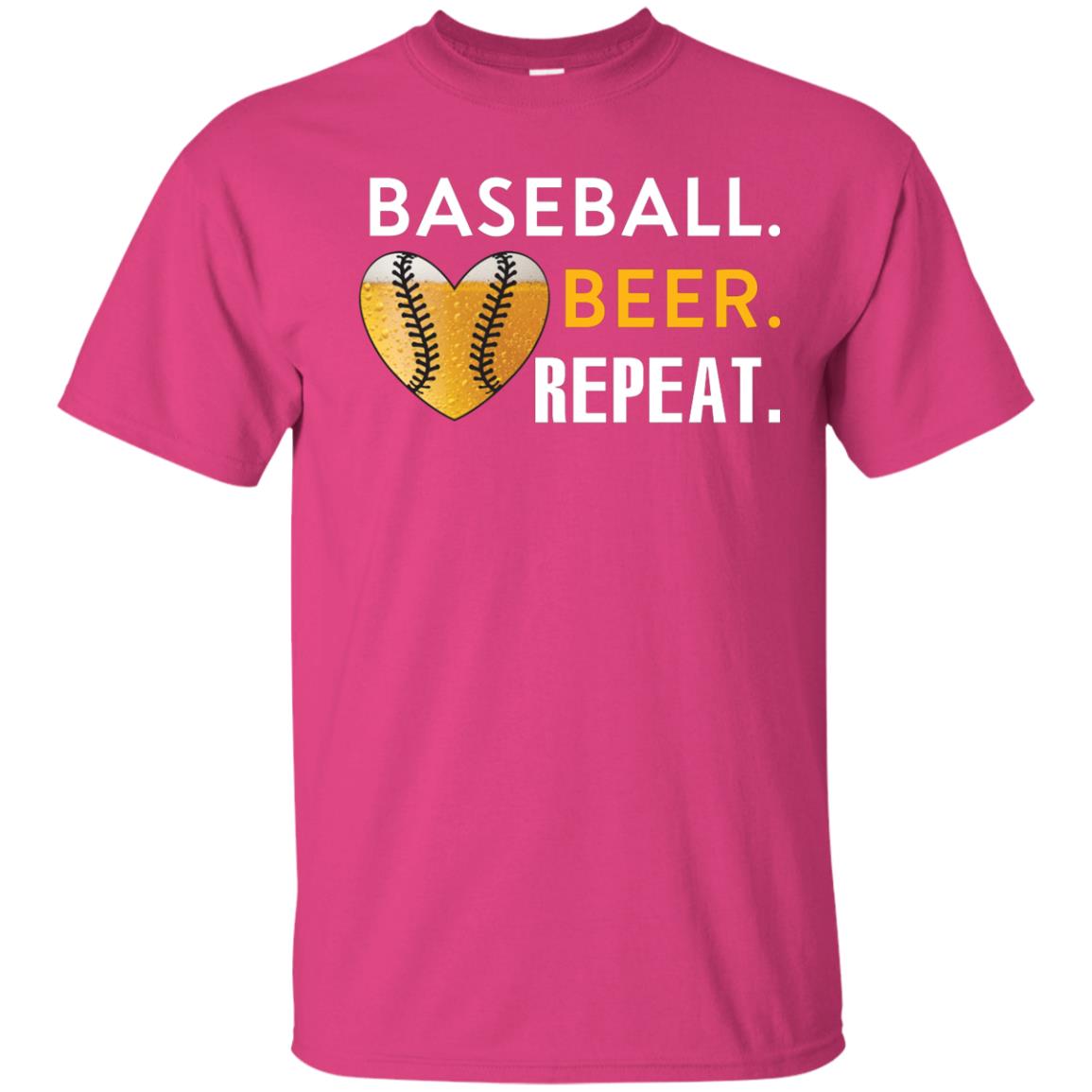 Baseball Lover T-shirt Beer Repeat Heliconia