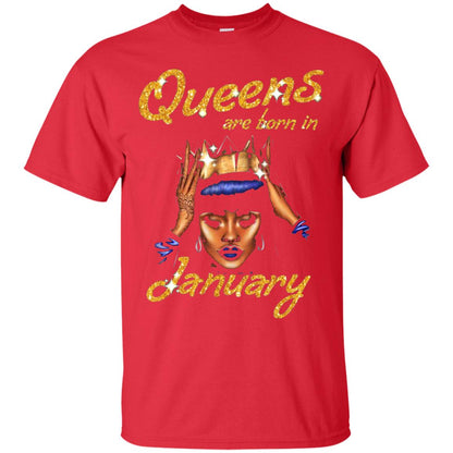 Birthday T-shirt Queens Are Born In January Red