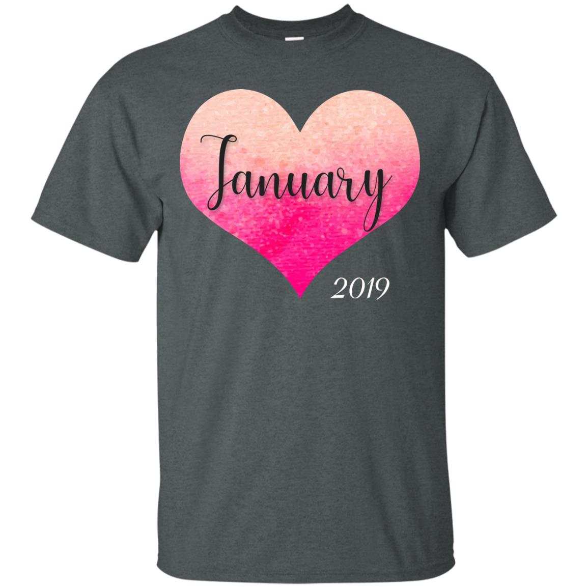 Pregnancy Reveal Announcement Party January 2019 Shirt Dark Heather