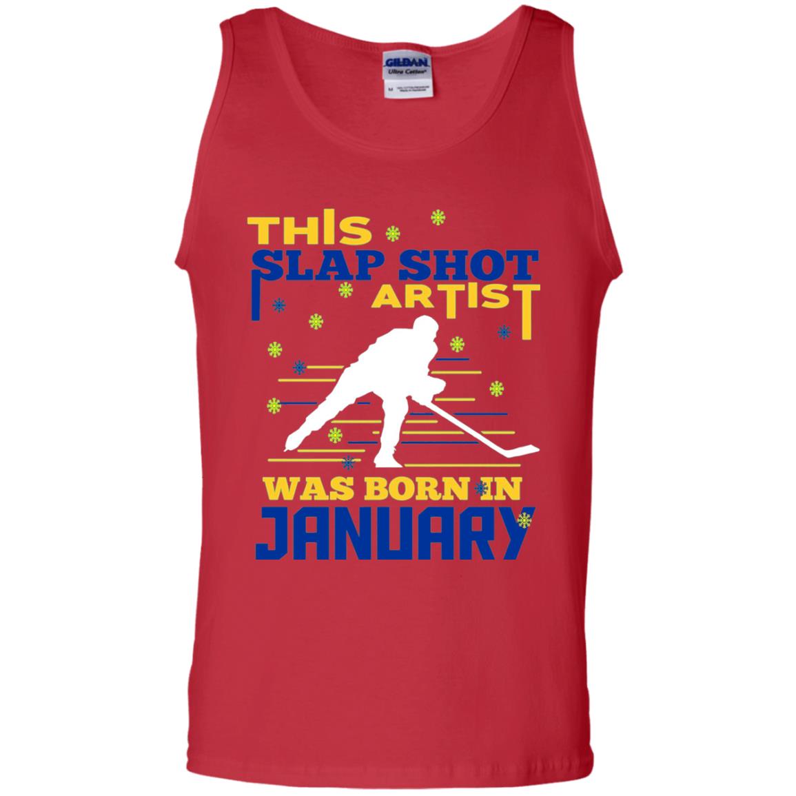 Hockey Lover T-shirt This Slap Shot Was Born In January Red