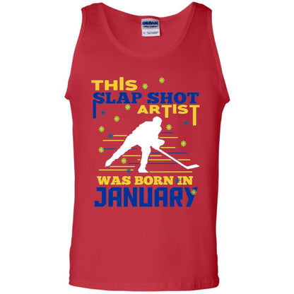 Hockey Lover T-shirt This Slap Shot Was Born In January Red