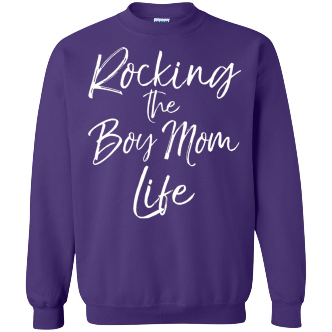 Mom T-shirt Rocking The Boy Mom Life Purple