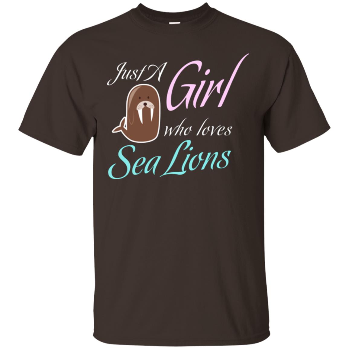Sea Lions Lover T-shirt Just A Girl Who Loves Sea Lions Dark Chocolate