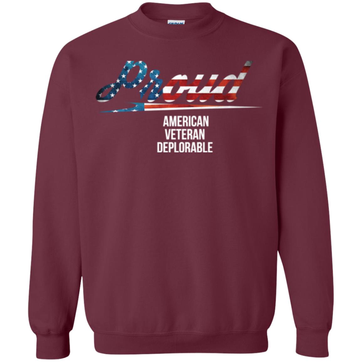 Veteran T-shirt Proud American Veteran Deplorable Maroon