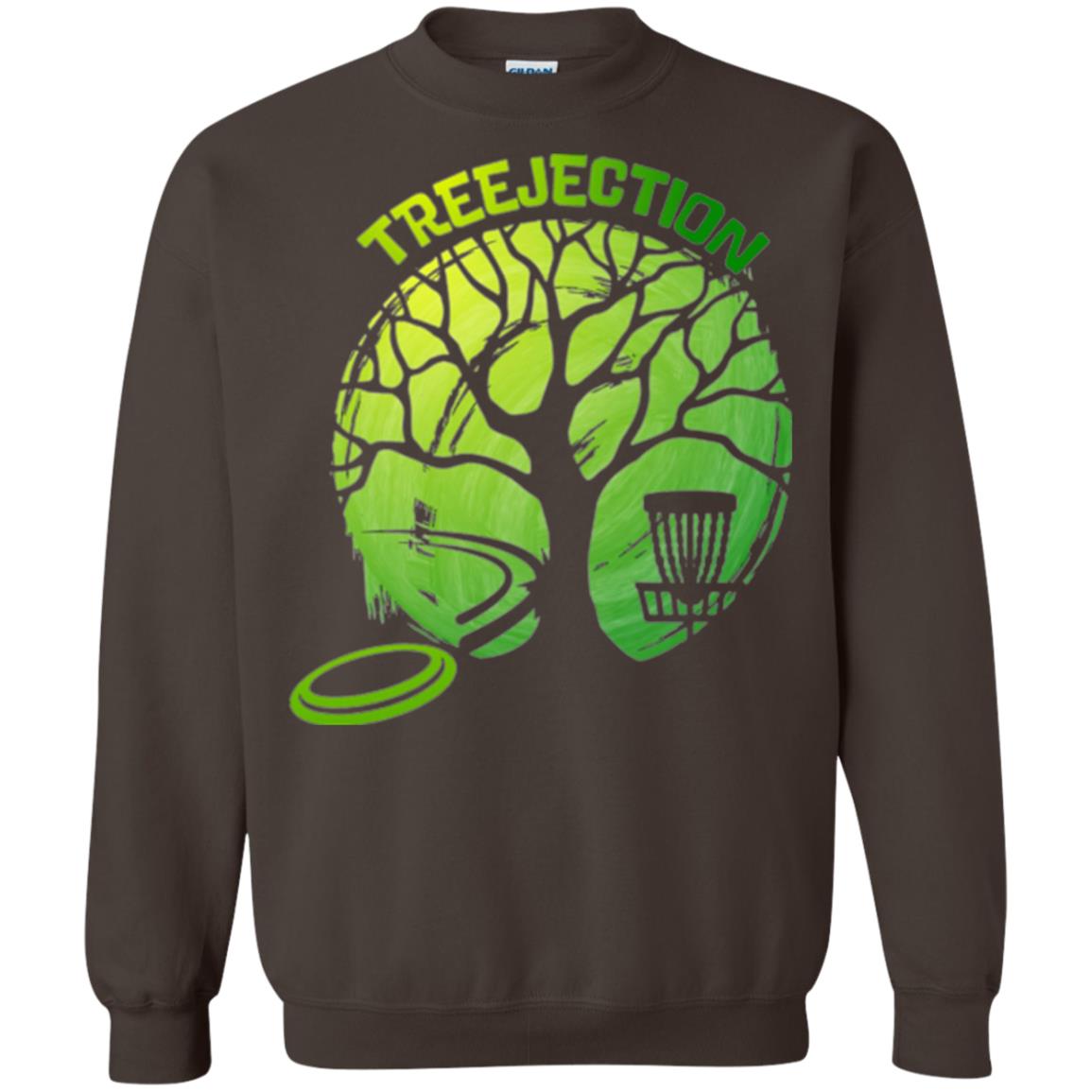 Funny Disc Golf T-shirt Treejection Dark Chocolate