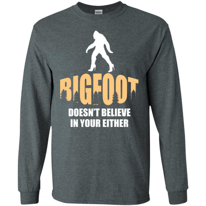 Bigfoot Doesn't Believe In Your Either T-shirt Dark Heather