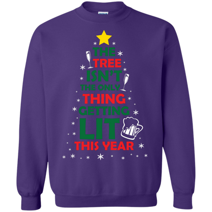 Christmas T-shirt The Tree Isn't The Only Thing Getting Lit This Year Purple