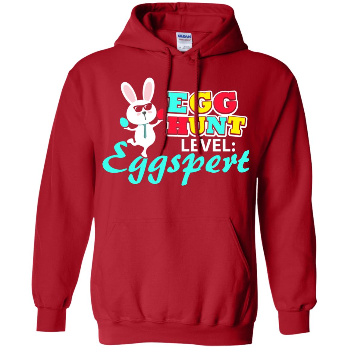 Egg Hunt Level Eggspert Easter Holiday T-shirt Red