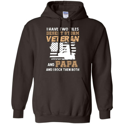 Veteran And Papa And I Rock Them Both Veteran Papa Shirt Dark Chocolate