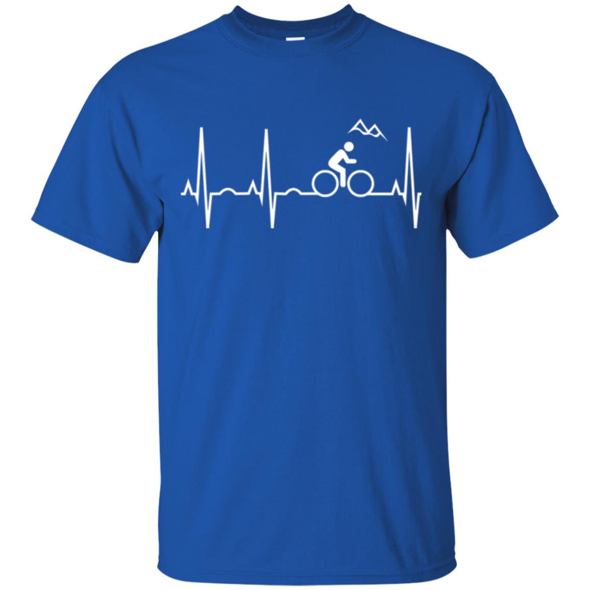 Mountain Bike Heartbeat Mountain Biking T-shirt Royal
