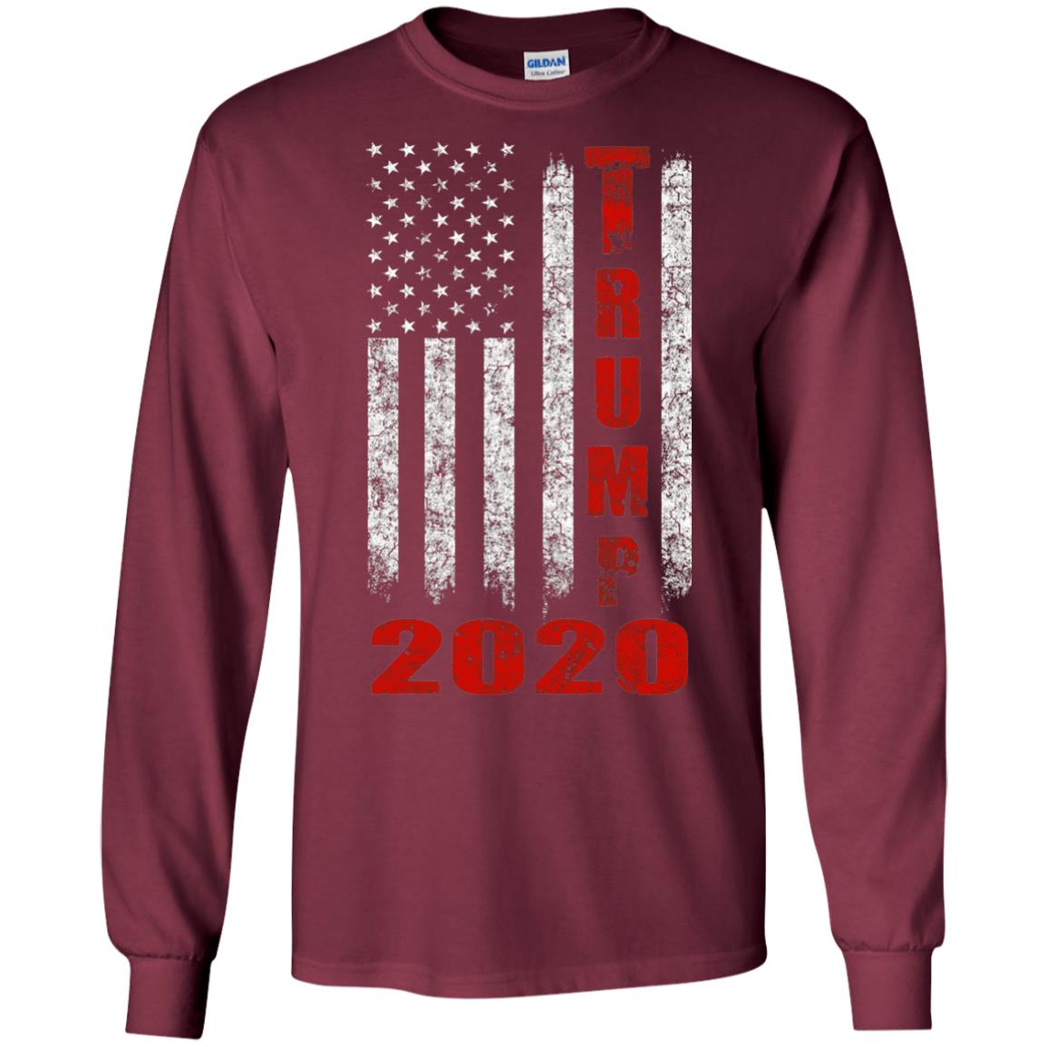 American Flag Vintage Design Trump 2020 T-shirt Maroon