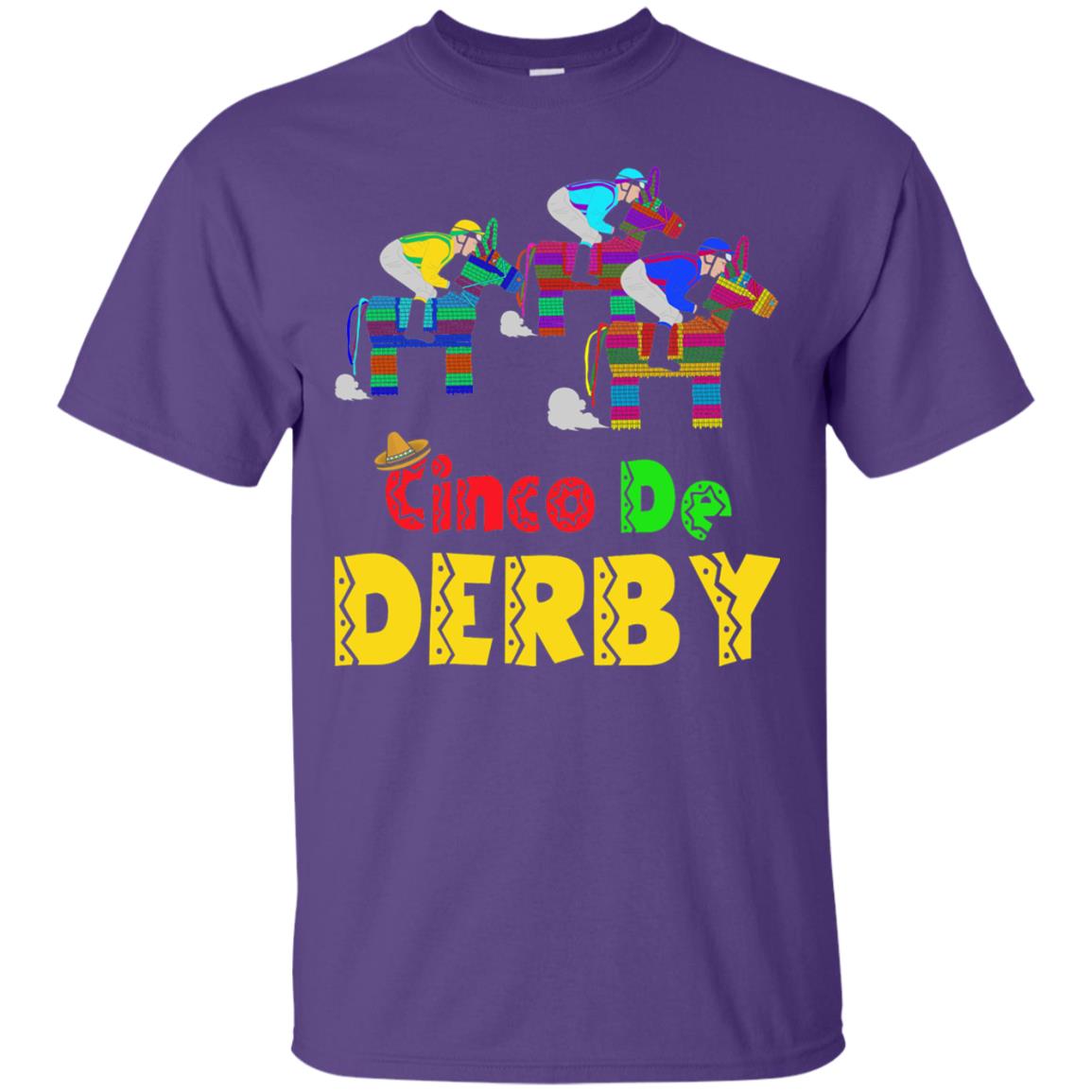 Horse Racing Pinata Cinco De Derby Jockeys Fiesta Shirt Purple