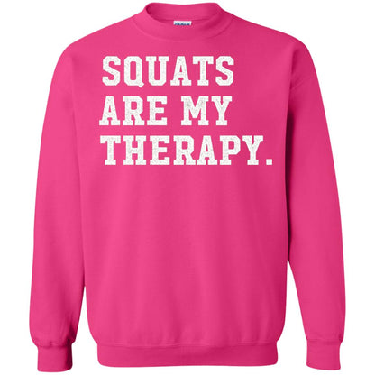 Funny Gym Workout T-shirt Squats Are My Therapy Heliconia