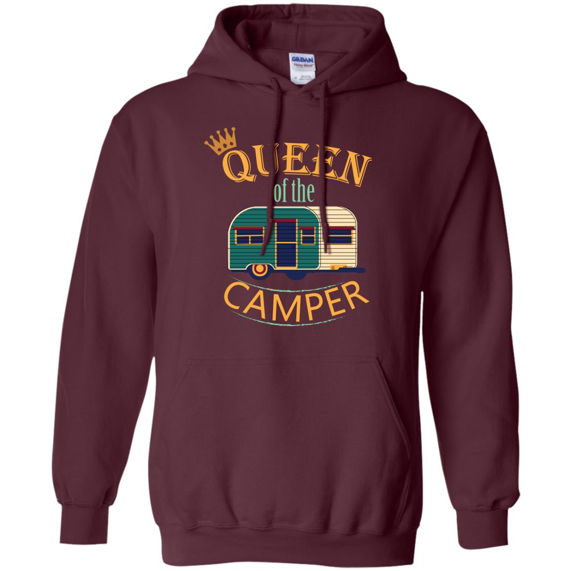 Queen Of The Camper Camping Lover Shirt Maroon