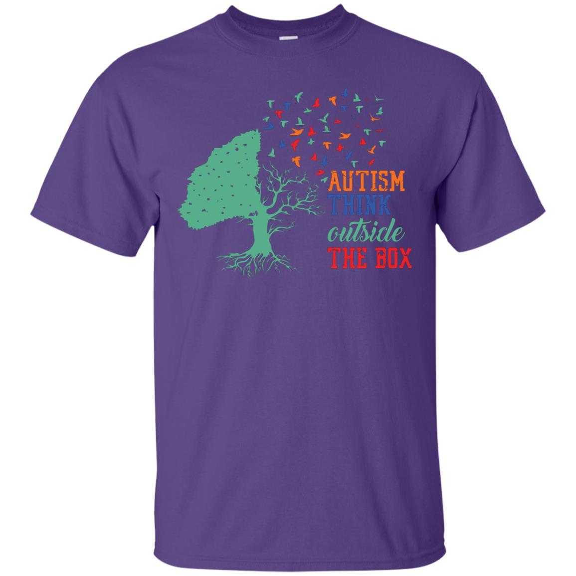 Autism Think Outside The Box Autism Awearness T-shirt Purple