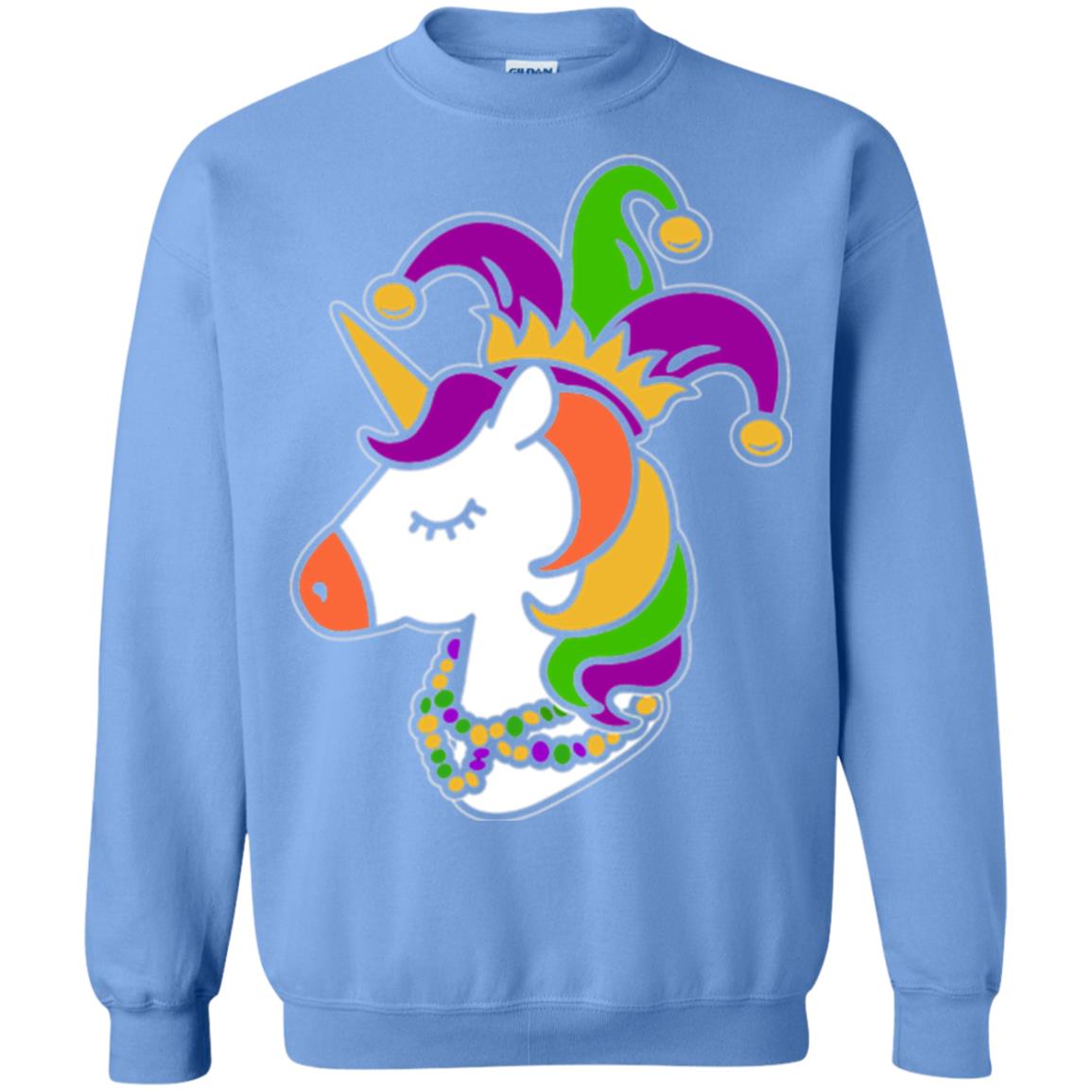 Mardi Gras Unicorn T-shirt Carolina Blue