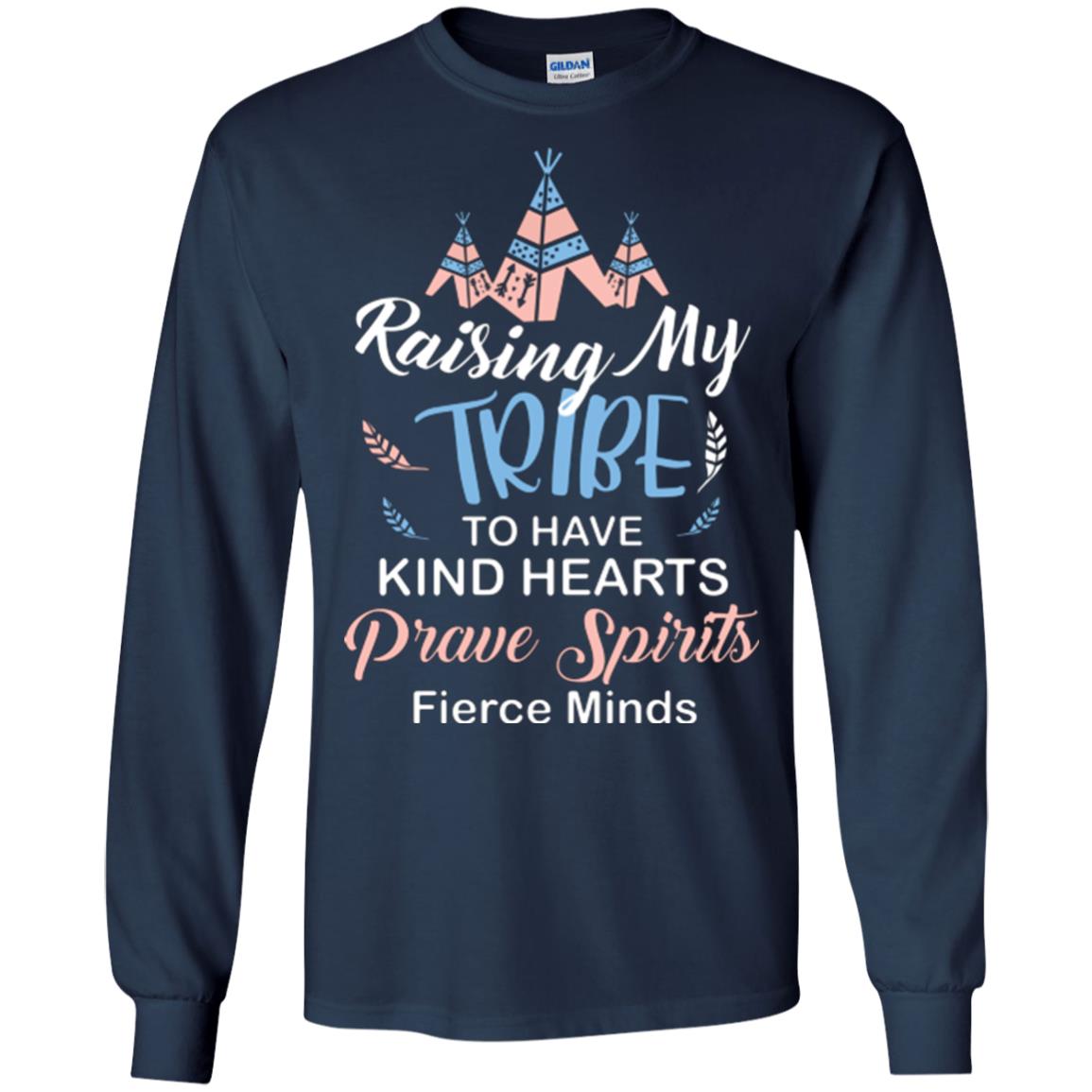 Mommy T-shirt Raising My Tribe To Have Kind Hearts Navy