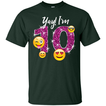 Funny Emoji Birthday 10th Birthday T-shirt Forest
