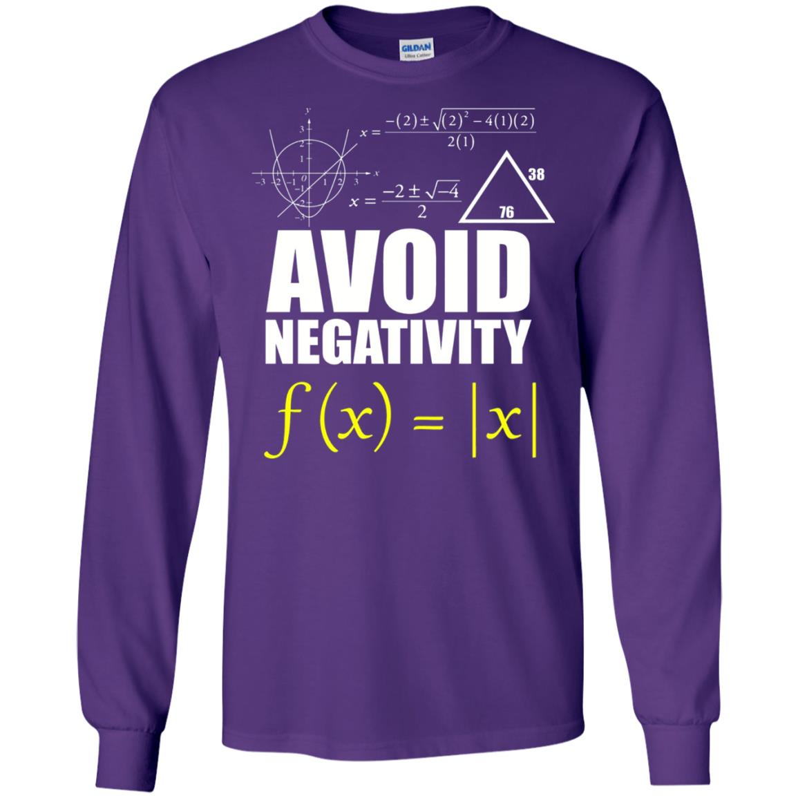 Avoid Negativity Math Teacher T-shirt Purple