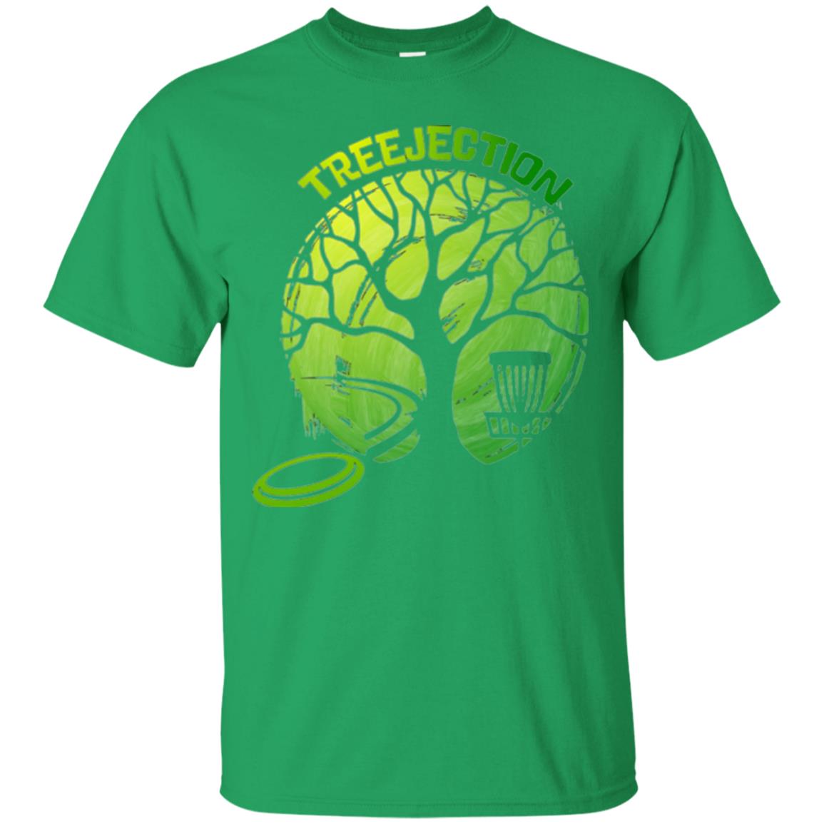 Funny Disc Golf T-shirt Treejection Irish Green