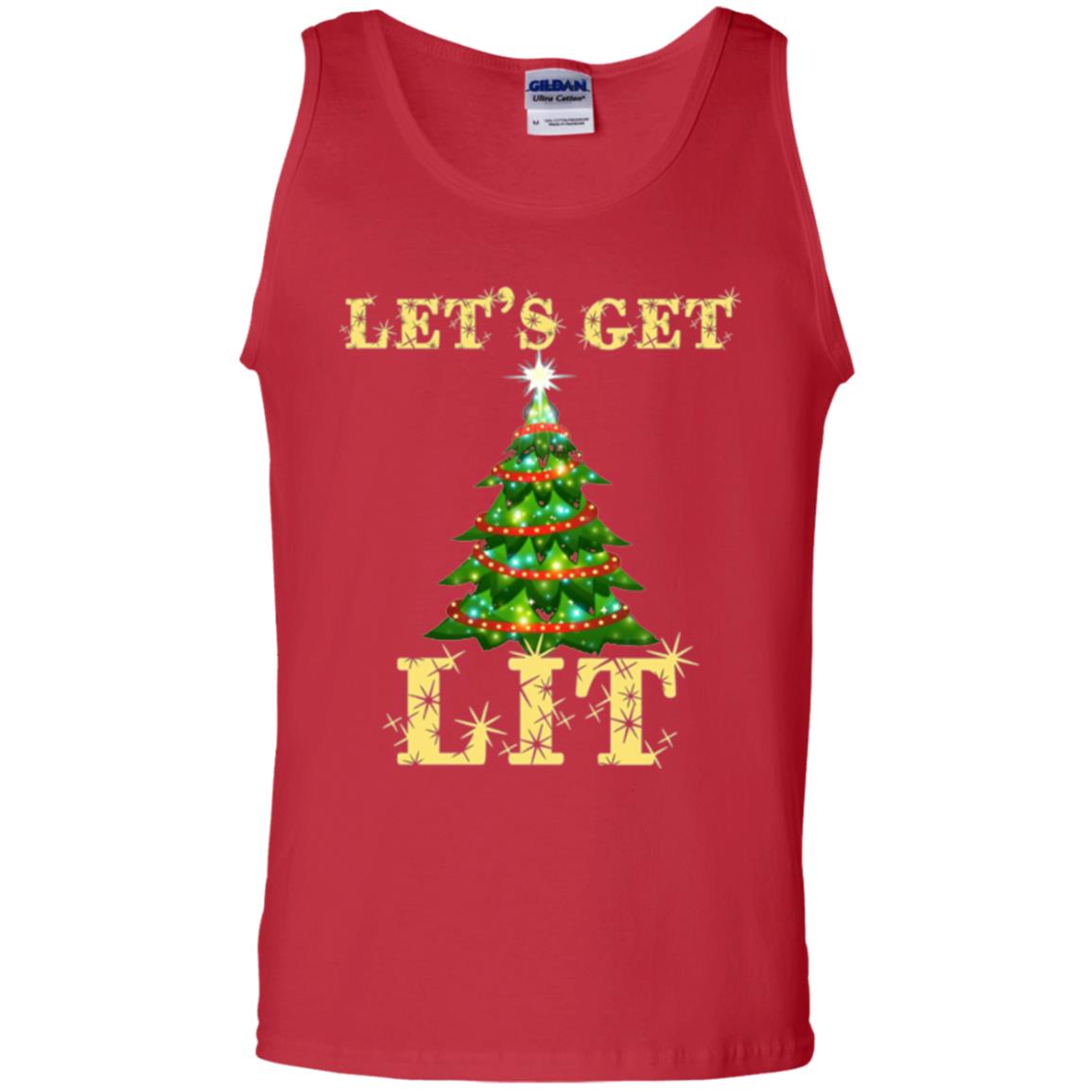 Christmas T-shirt Let_s Get Lit Red
