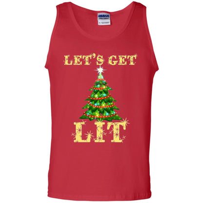 Christmas T-shirt Let_s Get Lit Red