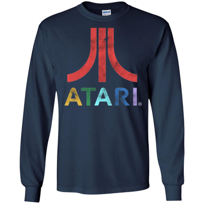 Colorful Retro Atari Gaming Logo T-shirt Navy
