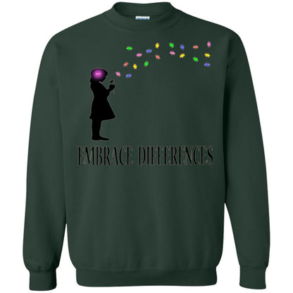 Embrace Differences Shirt Proud Autism Awareness T-shirt Forest Green