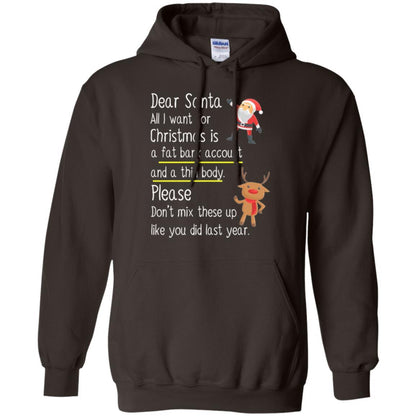 Christmas T-shirt Dear Santa All I Want For Christmas Dark Chocolate