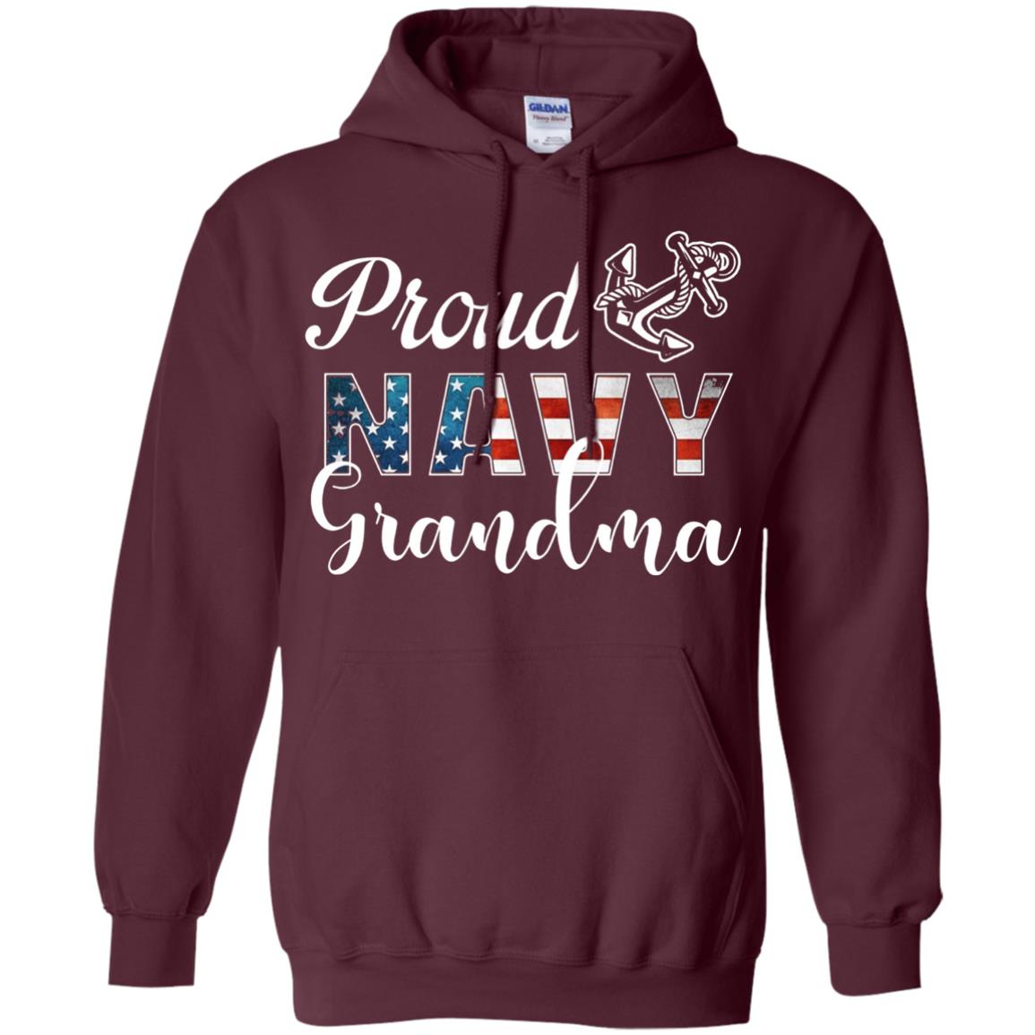 Proud Navy Grandma Military Mama Shirt Maroon