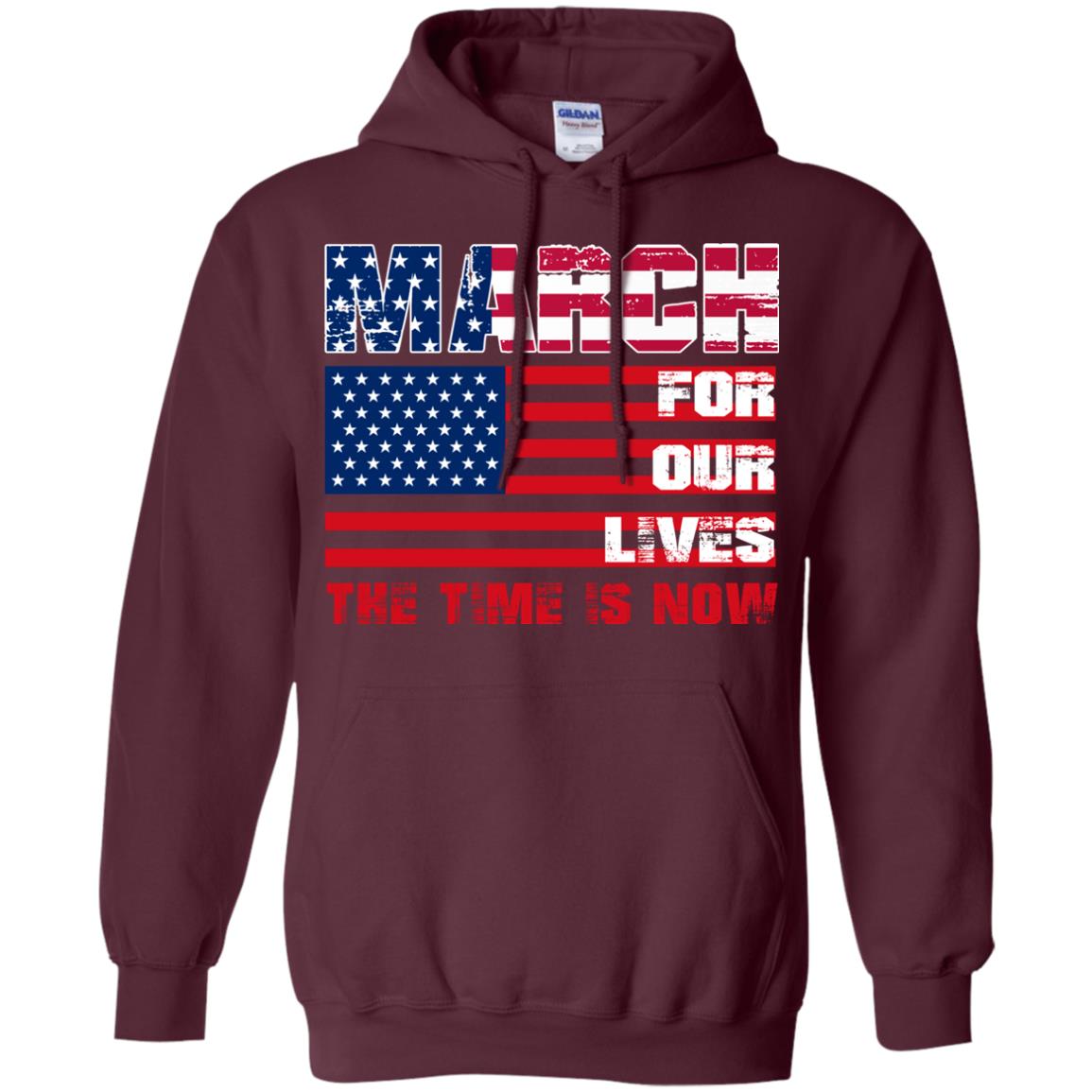 March For Our Lives The Time Is Now Gun Controls T-shirt Maroon