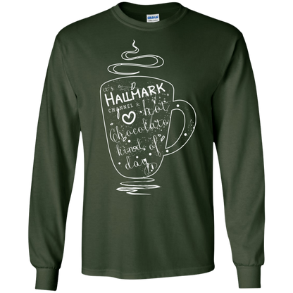 Christmas T-shirt It's A Hallmark Hot Chocolate Kind Of Day Forest Green