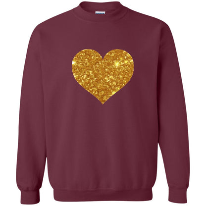 Valentine_s Day T-shirt Gold Heart Maroon