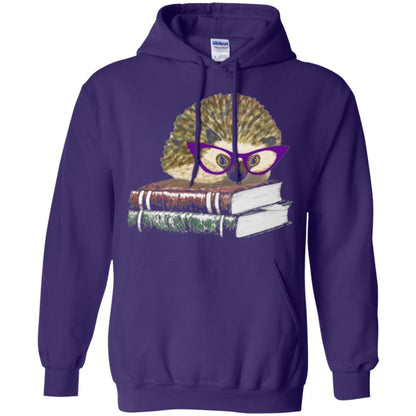 Adorable Hedgehog Book Nerd Gift Shirt Purple