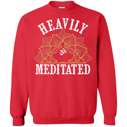Funny Heavily Meditated Yoga Meditation T-shirt Red