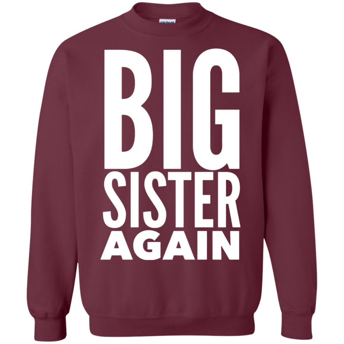 Big Sister Again Sibling Family T-shirt Maroon