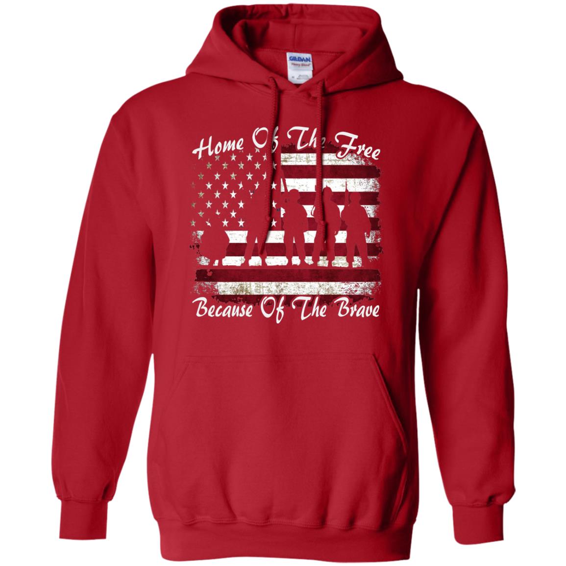 Home Of The Free Because Of The Brave Flag Military Shirt Red