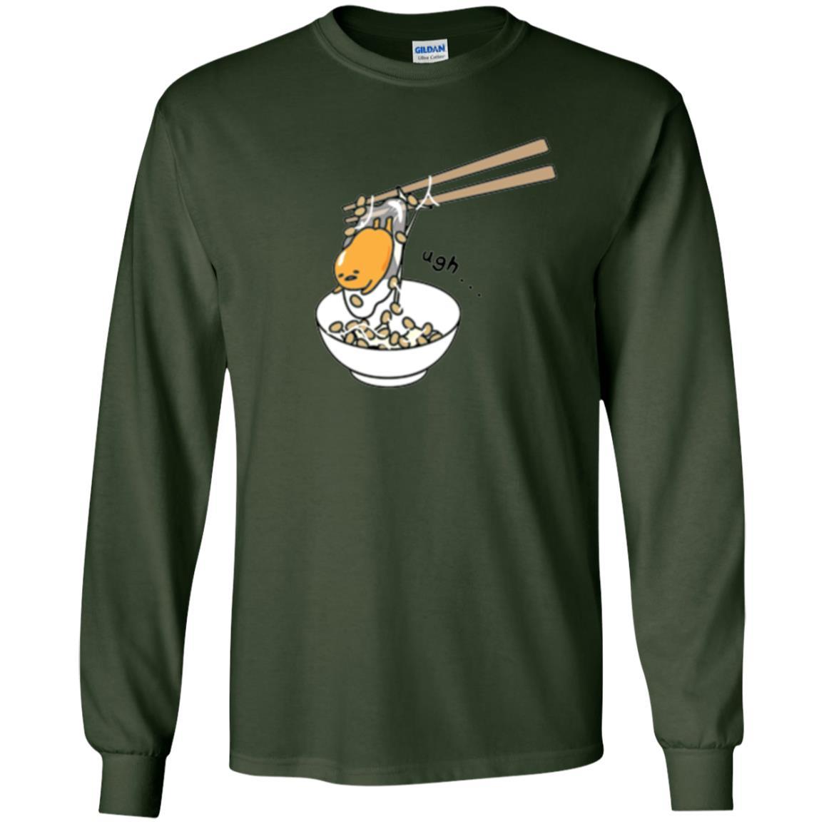 Cartoon T-shirt Gudetama Chopsticks Forest Green