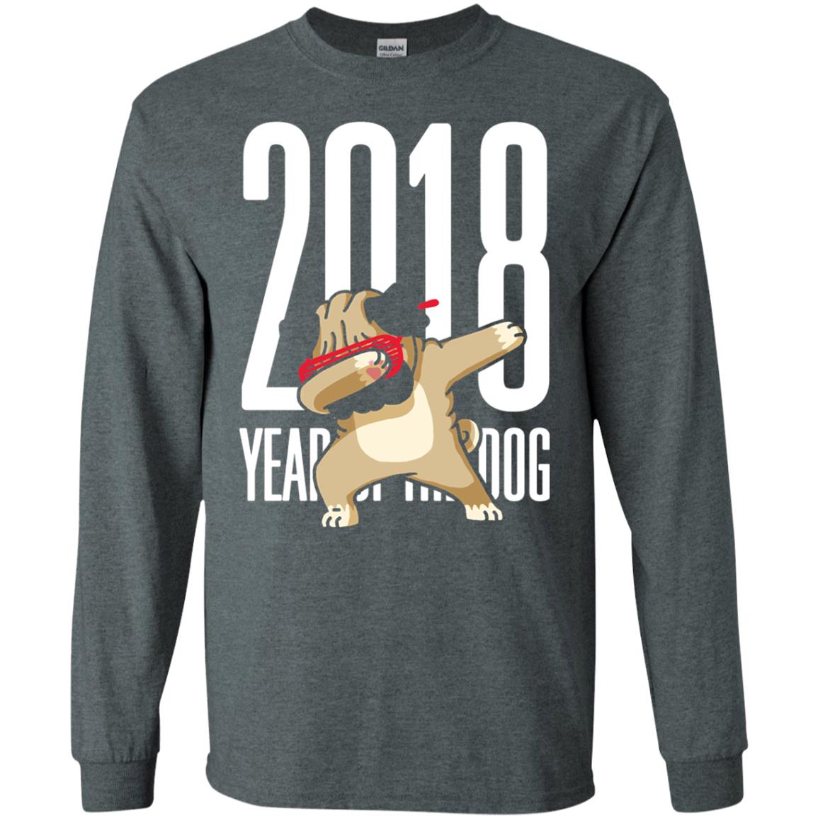 Dog Lover T-shirt 2018 Year Of The Dog Dark Heather