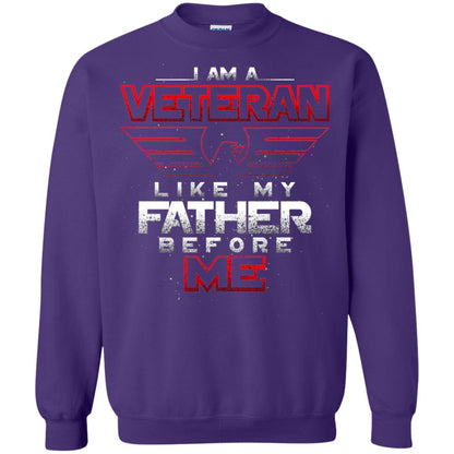 I Am A Veteran Like My Father Before Me Veteran Shirt Purple