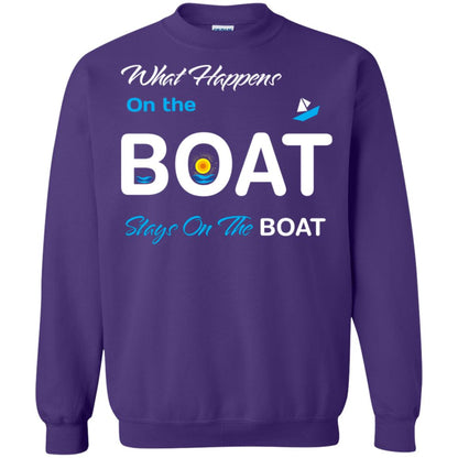 What Happens On The Boat Stay On The Boat Summer Vacation Shirt Purple