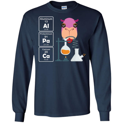 Al-pa-ca Funny Element Chemistry Alpaca Lover Shirt Navy