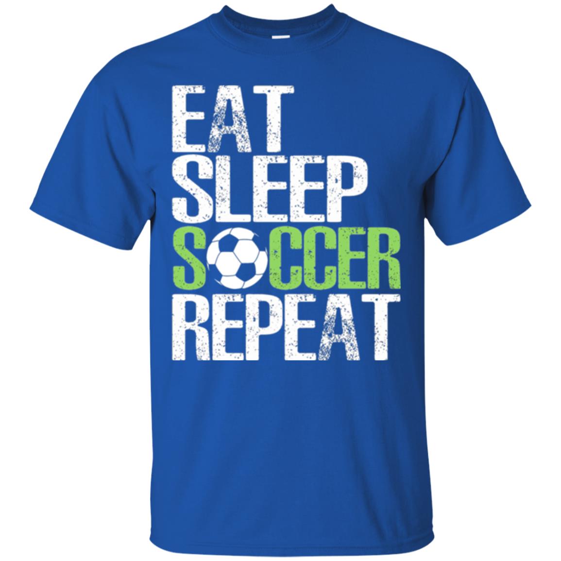 Soccer T-shirt Eat Sleep Soccer Repeat Royal