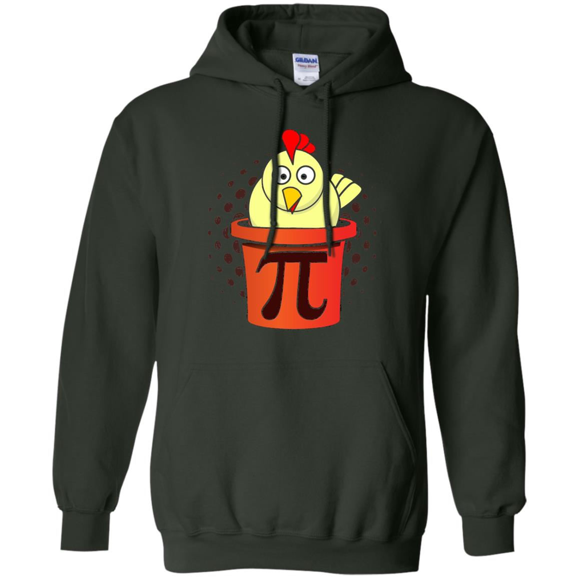 Chicken Pot Pi Funny Math T-shirt Forest Green