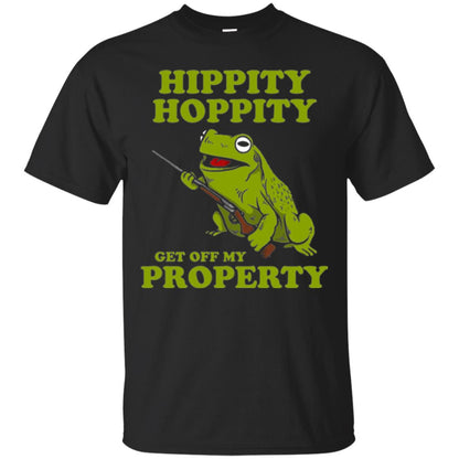 Frog Lover T-shirt Hippity Hoppity Get Off My Property Black