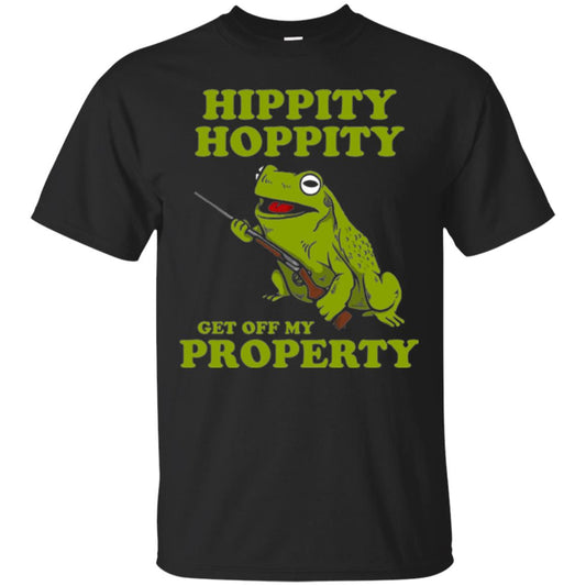 Frog Lover T-shirt Hippity Hoppity Get Off My Property Black