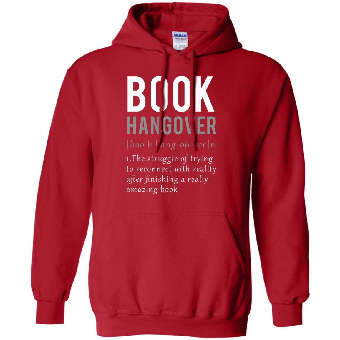 Book Hangover Definition Book Worm Reading Lover T-shirt Red