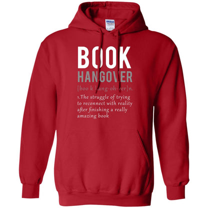 Book Hangover Definition Book Worm Reading Lover T-shirt Red