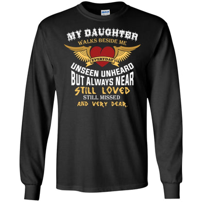Family T-shirt My Daughter Walks Beside Me Everyday Black