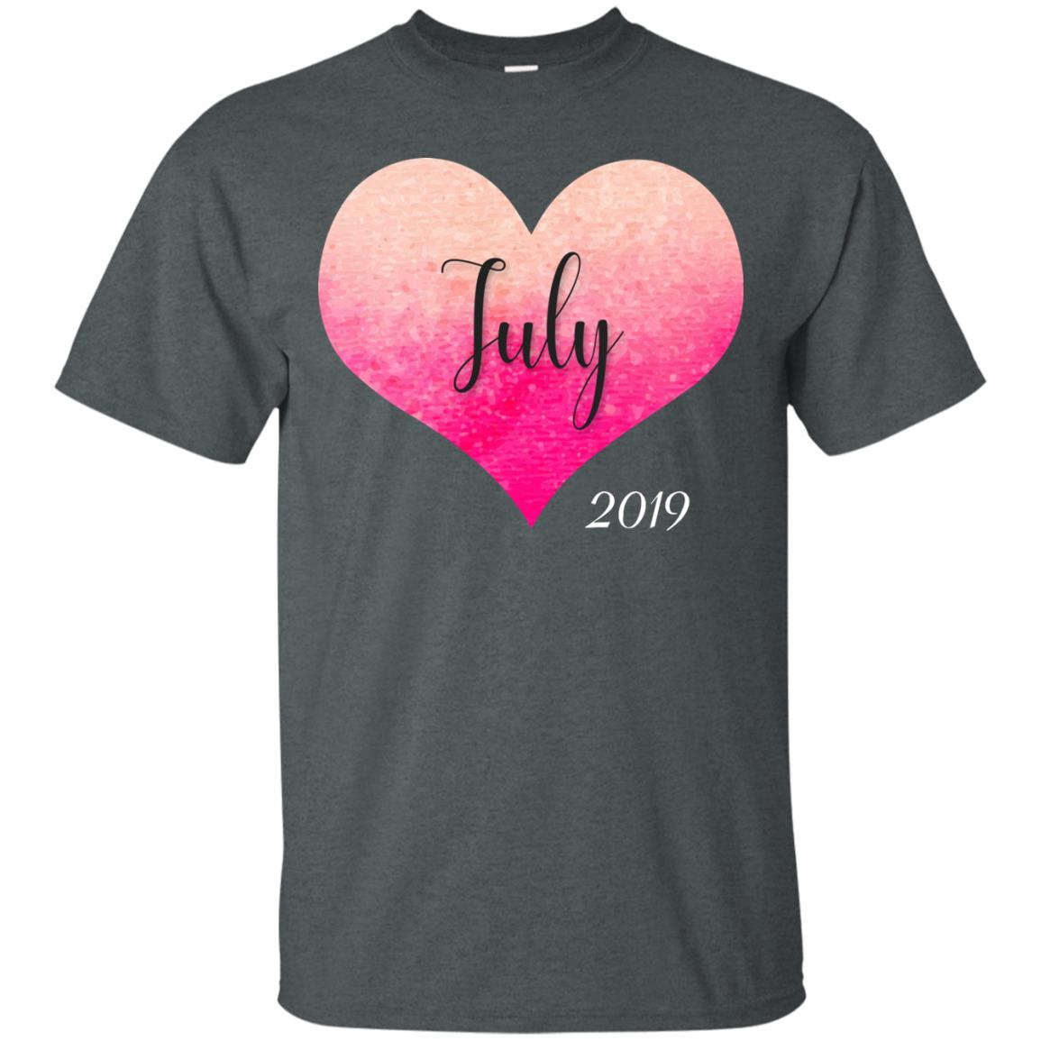 Pregnancy Reveal Announcement Party July 2019 Shirt Dark Heather